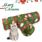 Aiitle Christmas Foldable Cat Tunnel Toy T Green