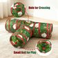 Aiitle Christmas Foldable Cat Tunnel Toy T Green