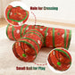 Aiitle Christmas Foldable Cat Tunnel Toy T Red