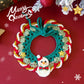 Aiitle Handmade Crocheted Christmas Pet Collar Hat with String -Snowman