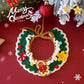 Aiitle Handmade Crocheted Christmas Pet Collar Hat - Gingerbread Man