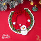 Aiitle Handmade Crocheted Christmas Pet Collar Hat -Snowman