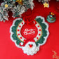 Aiitle Handmade Crocheted Christmas Pet Collar Hat - Green Santa