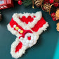 Aiitle Handmade Crocheted Christmas Pet Scarf Hat - Red Santa