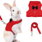 Aiitle Soft Mesh Rabbit Harness and Leash Set with Cute Bow