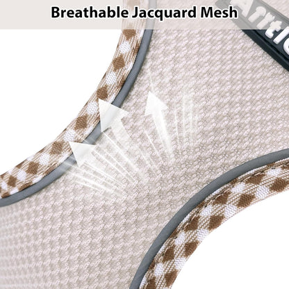 Aiitle Step in Breathable Air Mesh Dog Harness Brown Beige