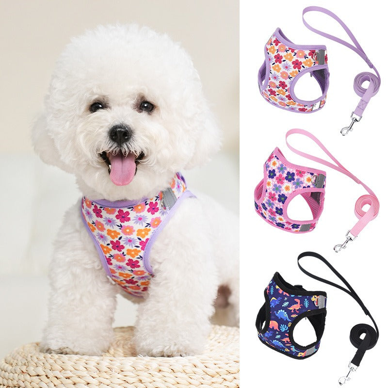 Aiitle Step in Print Floral Dog Vest Harness