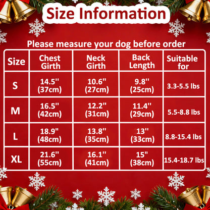Aiitle Christmas Dog Dress with Bow