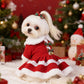 Aiitle Christmas Dog Dress with Bow
