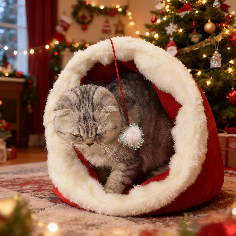 Aiitle Christmas Hat Cat Sleeing Bag