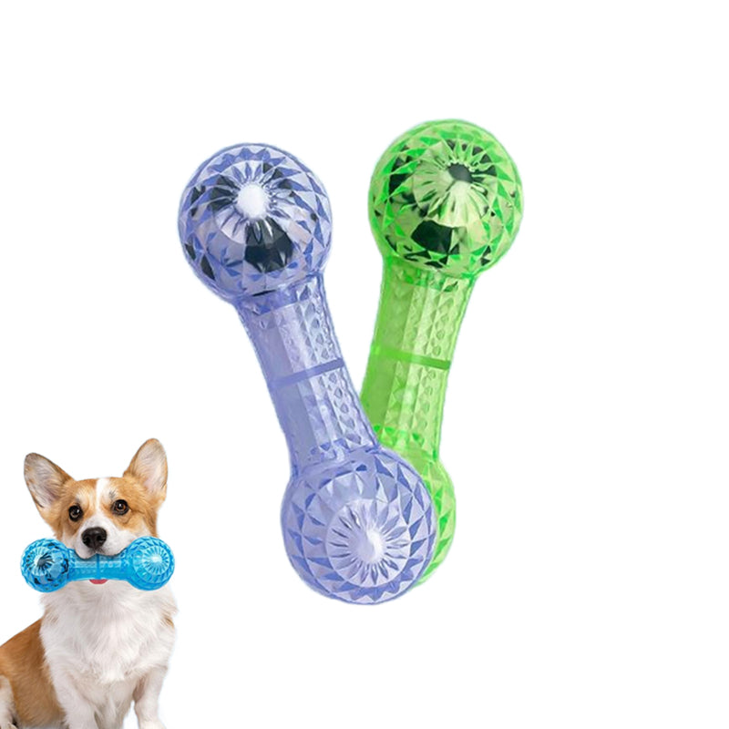 Aiitle Dog Dumbbell Shape Interactive Squeak Toy with Soccer Ball
