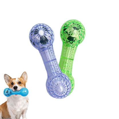 Aiitle Dog Dumbbell Shape Interactive Squeak Toy with Soccer Ball
