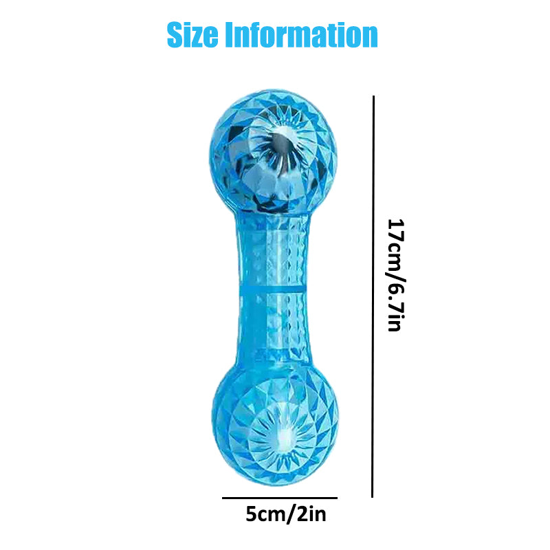 Aiitle Dog Dumbbell Shape Interactive Squeak Toy with Soccer Ball