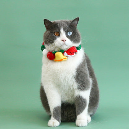 Aiitle Adjustable Pet Christmas Plush Pom Pom Collar