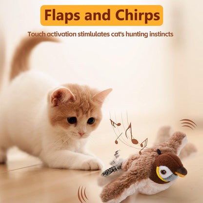 Aiitle Interactive Plush Flapping Bird Cat Toys