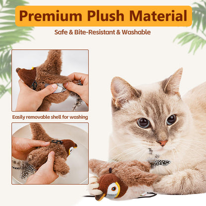 Aiitle Interactive Plush Flapping Bird Cat Toys