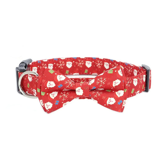 Aiitle Adjustable Christmas Dog Collar Red Santa