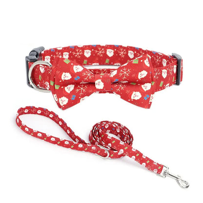 Aiitle Adjustable Christmas Dog Collar Green Snowflake