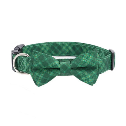 Aiitle Adjustable Christmas Dog Collar Green Plaid