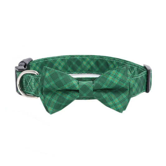 Aiitle Adjustable Christmas Dog Collar Green Plaid