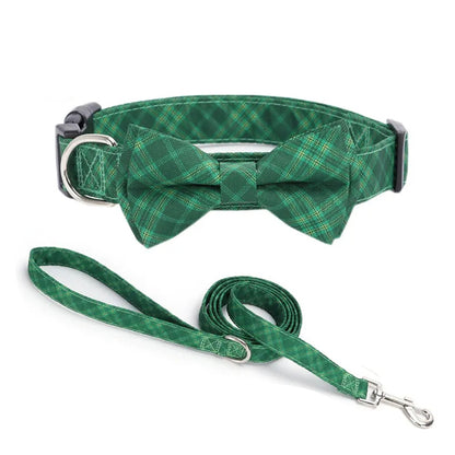 Aiitle Adjustable Christmas Dog Collar Green Snowflake