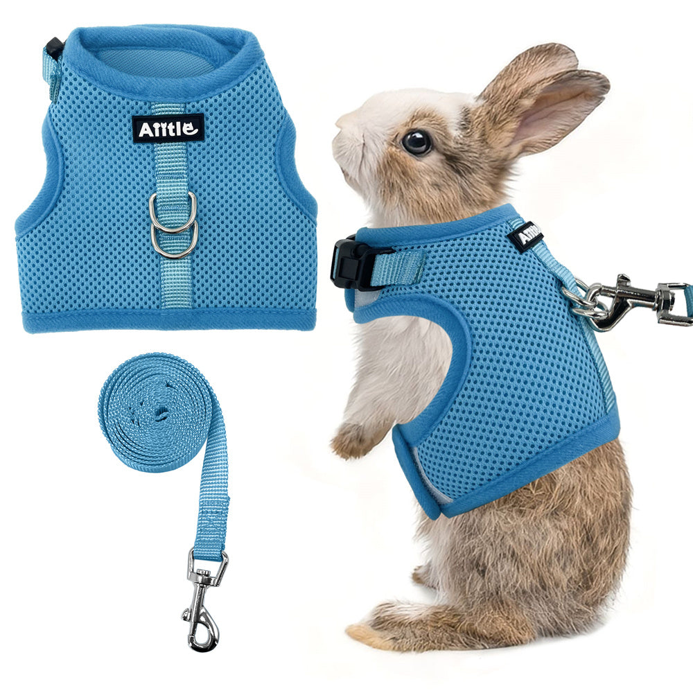 Aiitle Mesh Breathable Rabbit Harness and Leash Set Lightweight Adjustable