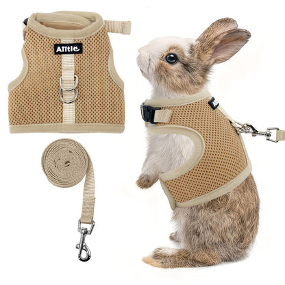 Aiitle Mesh Breathable Rabbit Harness and Leash Set Lightweight Adjustable