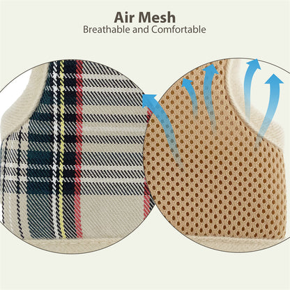 Aiitle Adjustable Padded Bunny Harness Leash Set Plaid Pattern