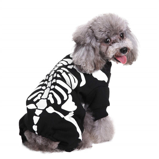 Aiitle Pet Halloween Black and White Skeleton Costume