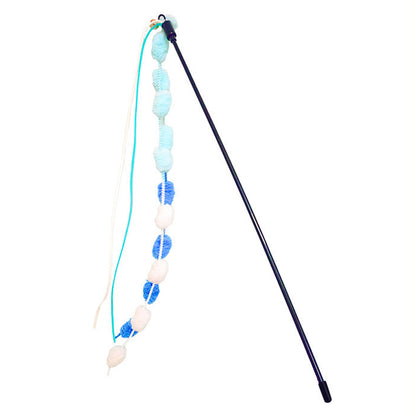 Aiitle Colorful Plush Ball Cat Teaser Wand 3 PCS Set