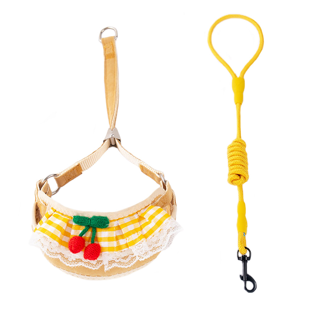 Aiitle Cute Cherry Lace Pet Harness Leash Set