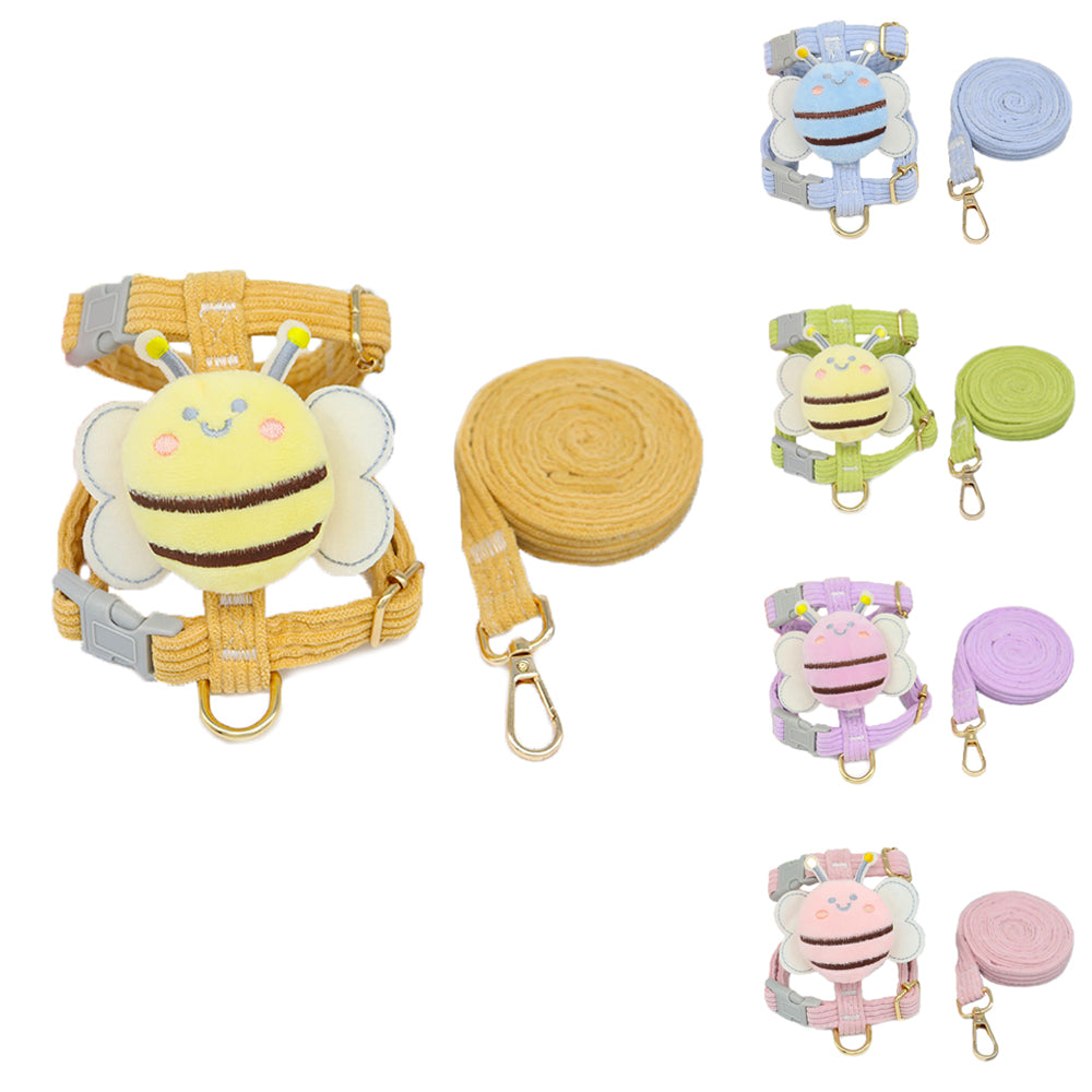 Aiitle Cute Bee 3D Pet Harness Leash Set