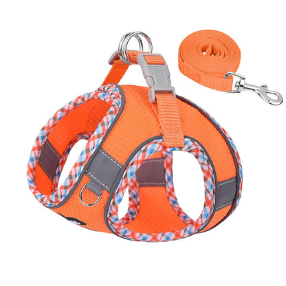 Aiitle Step in Breathable Air Mesh Dog Harness Brown Beige