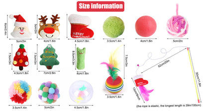 Aiitle Christmas Cat Toys Set